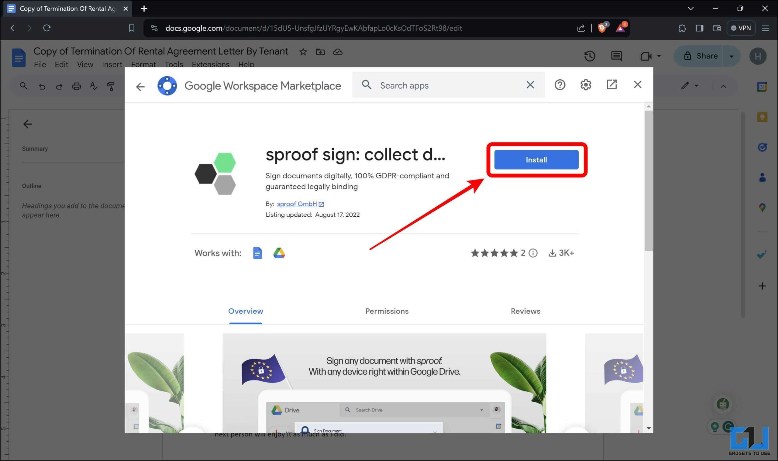 افزونه Sproof Sign را برای eSignature اضافه کنید