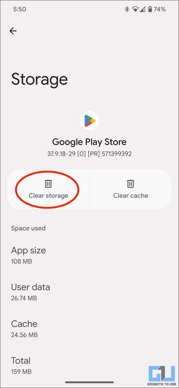 روی Clear Storage کلیک کنید