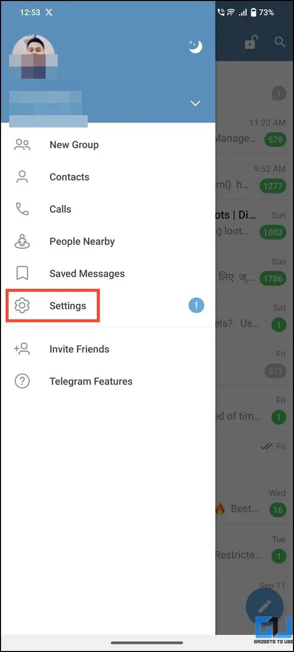به تنظیمات بروید