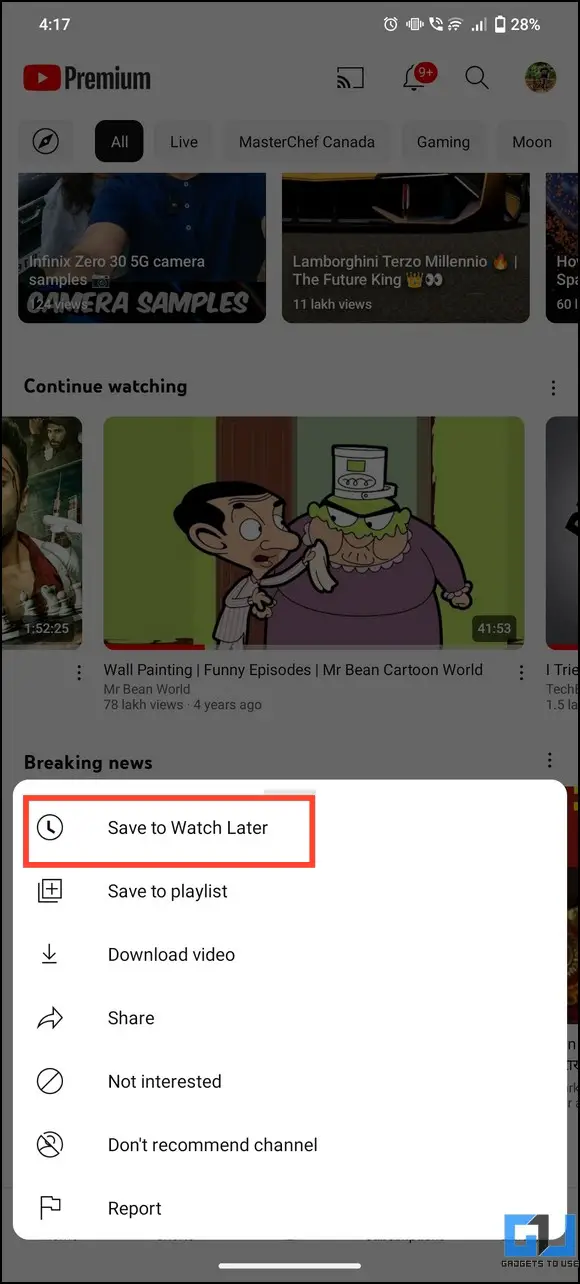 ویدیوهای YouTube Watch Later را پیدا کنید
