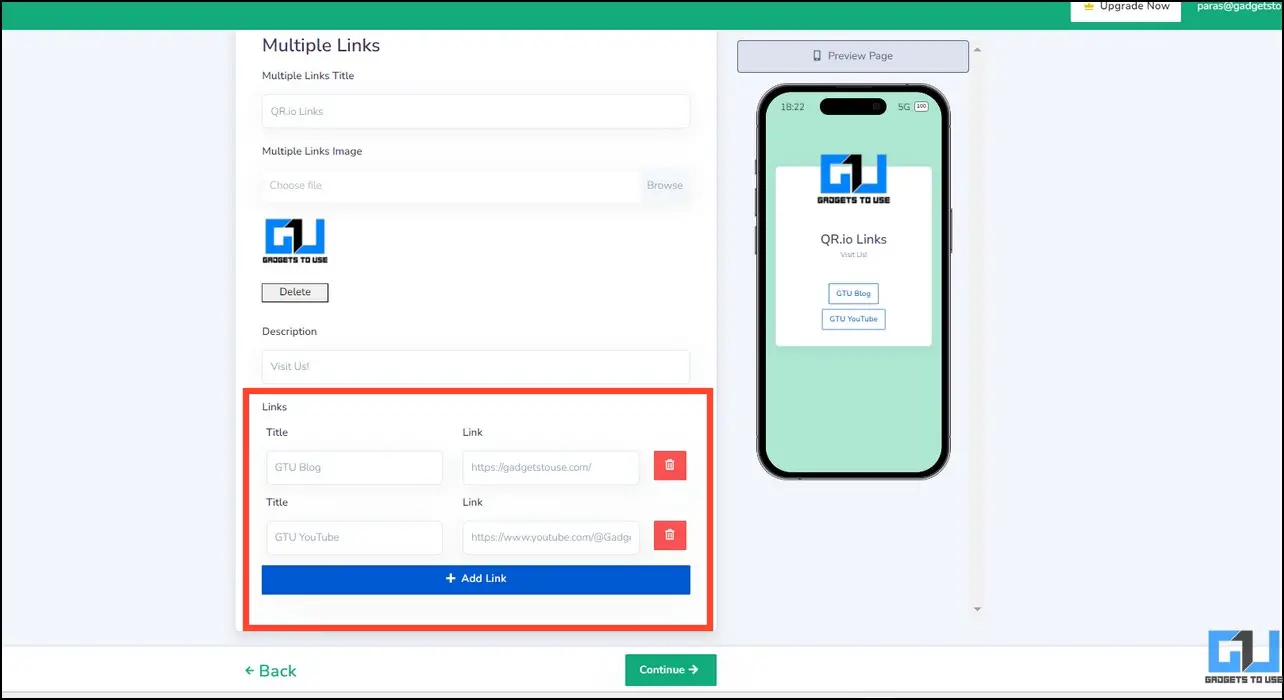 یک کد QR با چندین پیوند ایجاد کنید