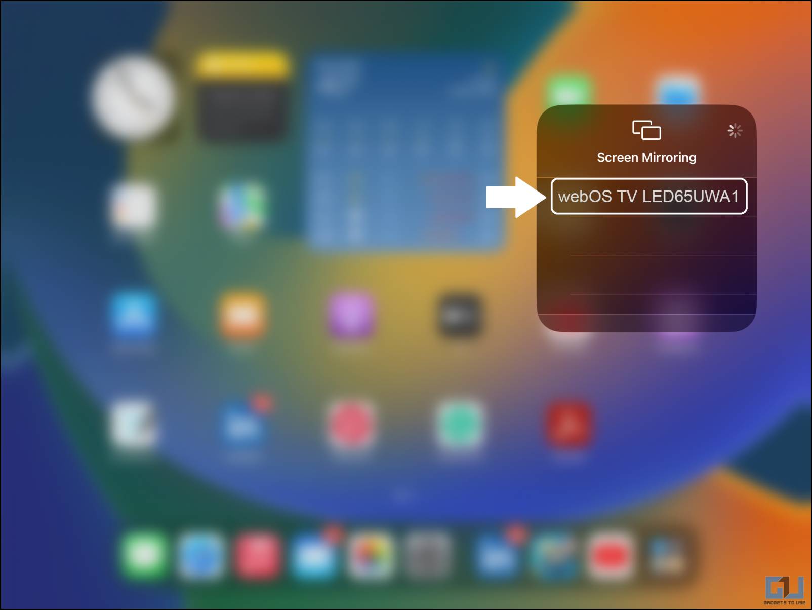 آینه صفحه نمایش به WebOS TV از iPhone یا iPad
