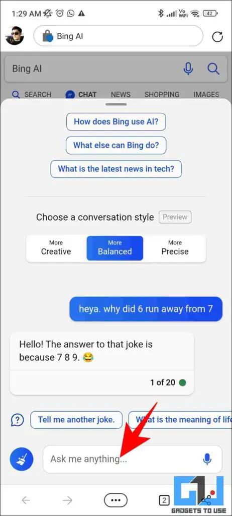از چت Microsoft bing ai در تلفن استفاده نمایید