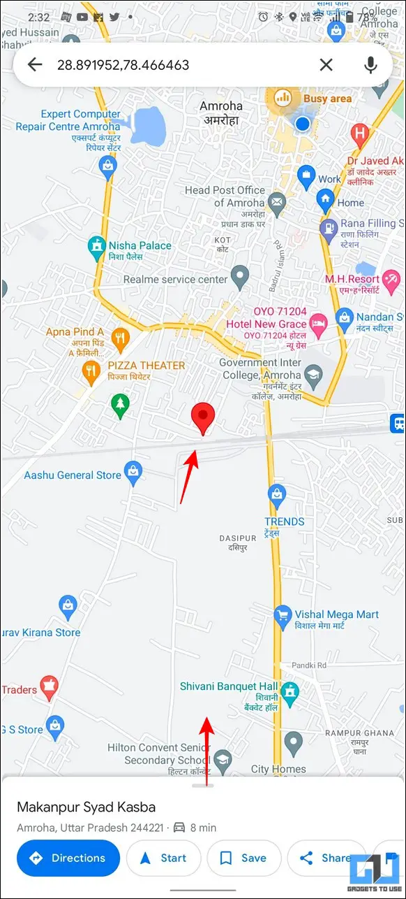 فاصله بین نقاط را اندازه بگیرید
