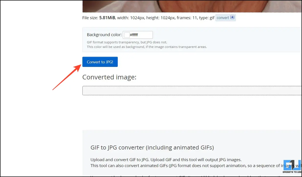 GIF را به JPG تبدیل کنید