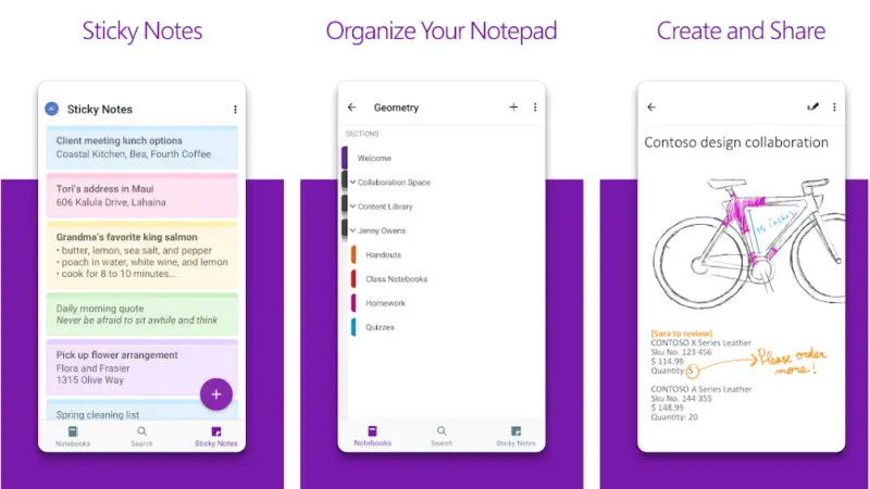 OneNote - بهترین برنامه های یادداشت در اندروید